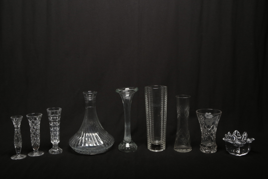 Vaser, diverse Kristall/ Pressglas