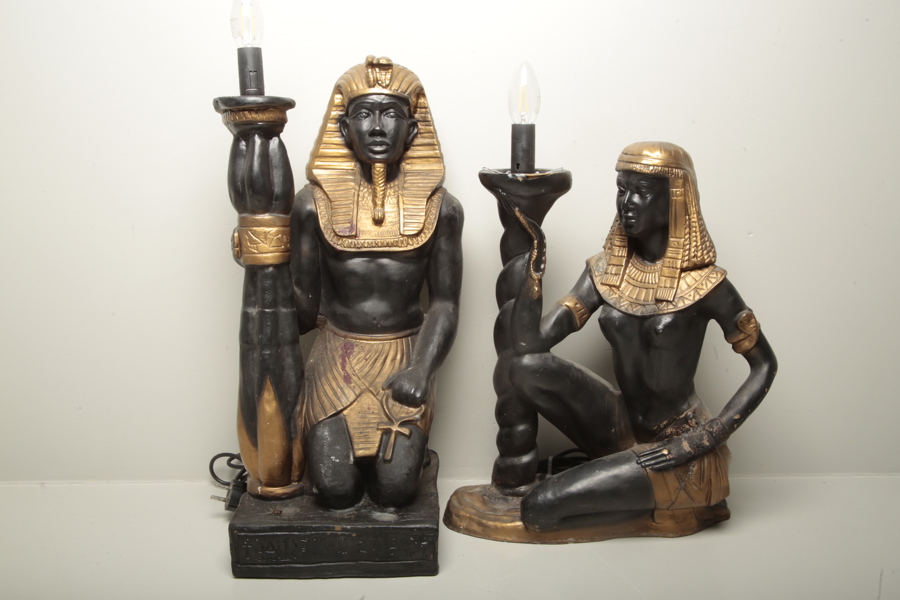 Bordslampor, 2st, Egyptisk motiv