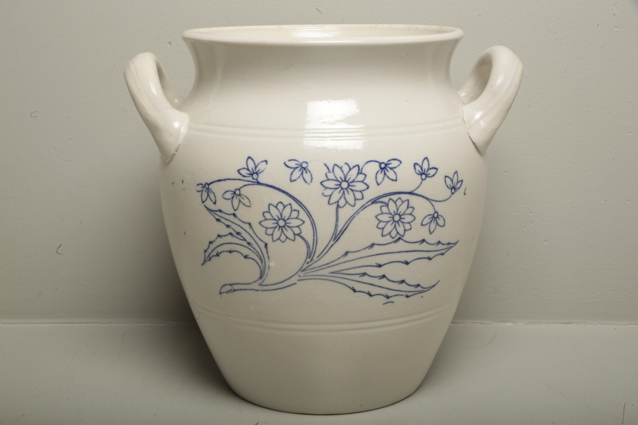 Gustavsberg, 'Blåvit' kruka, Stenmassa