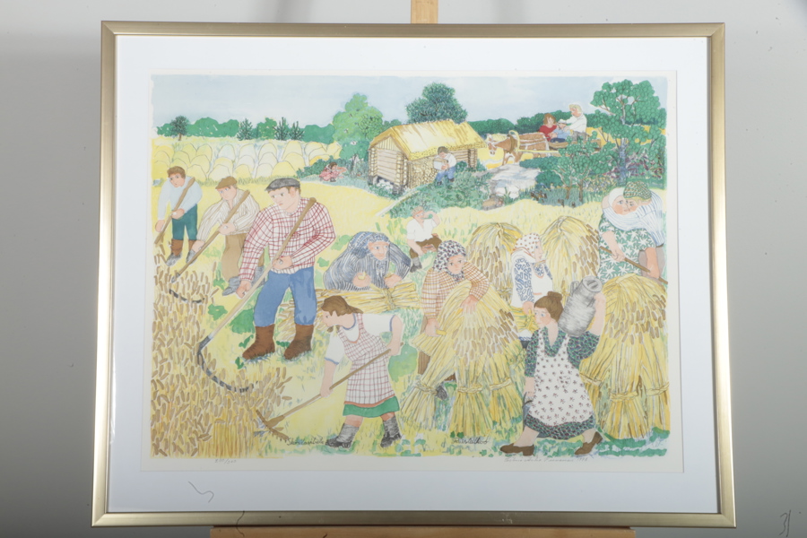 Thelma Paananen, färglitografi signerad 1978