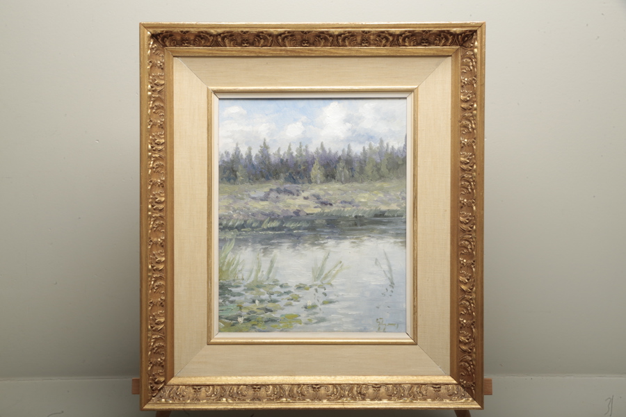 Olja på duk, otydlig signering