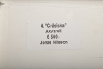 Jonas Nilsson, Akvarell på papper "Gråsiska" Signerad 