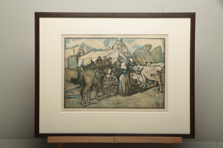 Acke Åslund, Tryck efter originallitografi "Marknad"