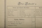 'Restaurant du Nord' Matsedel, 1900-talets första hälft
