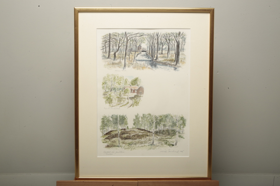 Nils Forsberg, Akvarell, Signerad 1975