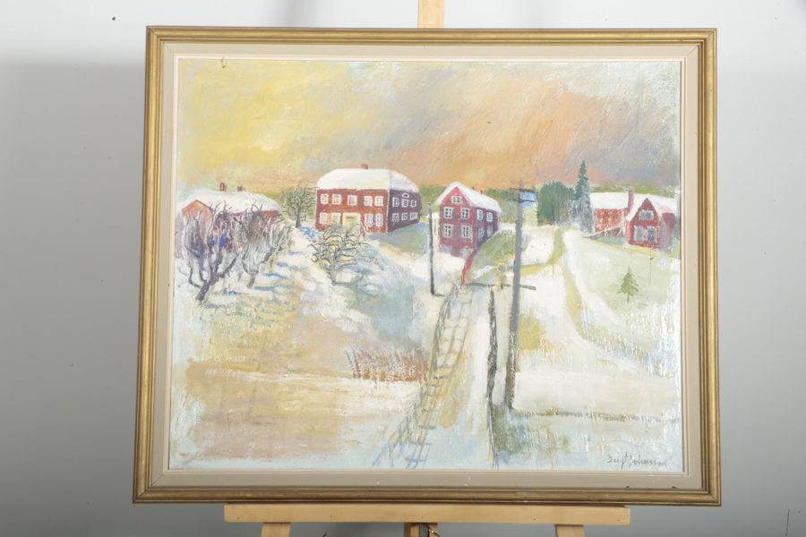 Bengt Johansson s.k "Kladd Bengt", Olja på duk, Signerad