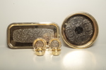 Serveringsbrickor, Guld förgyllda m.m.
