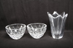 Kosta Boda skålar, 2 stycken + Orrefors vas