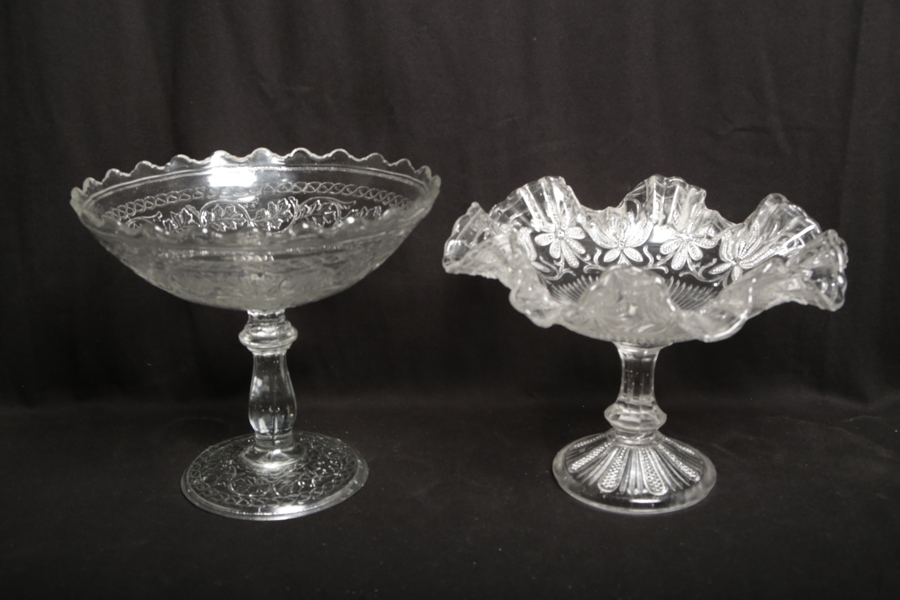 Skålar pressglas, 2 stycken