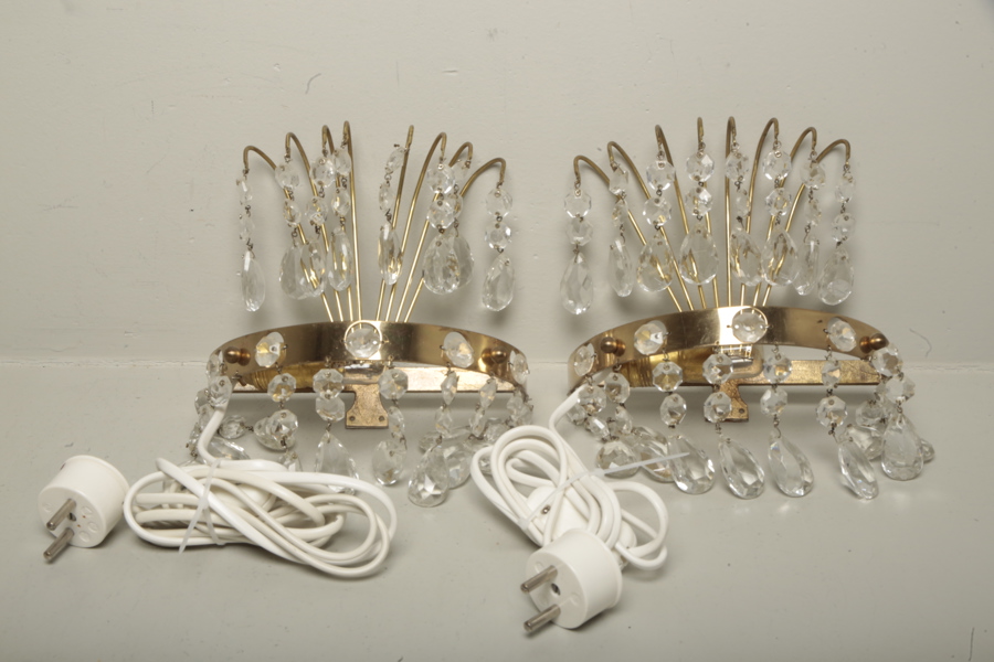 Vägglampetter mässing, 1 par