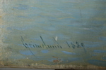Olja på duk "Hamnmotiv" otydlig signatur, 1889