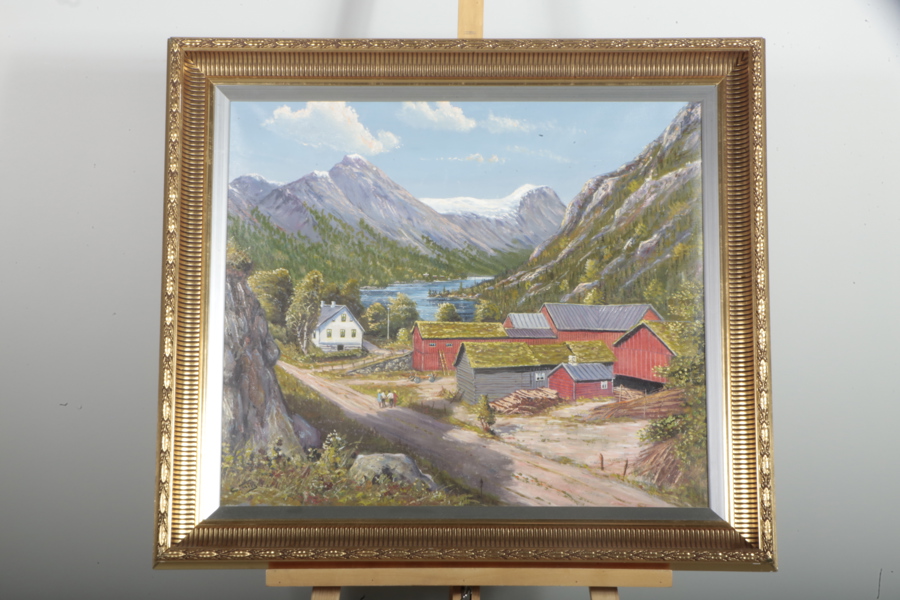 Ernst Friis olja på duk, signerad