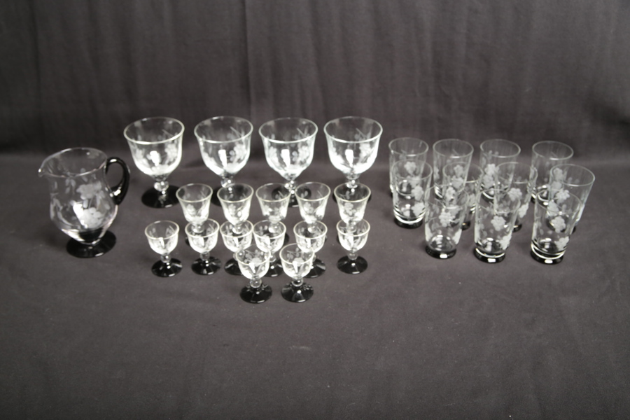 Glasservis 29 delar, 1940-tal