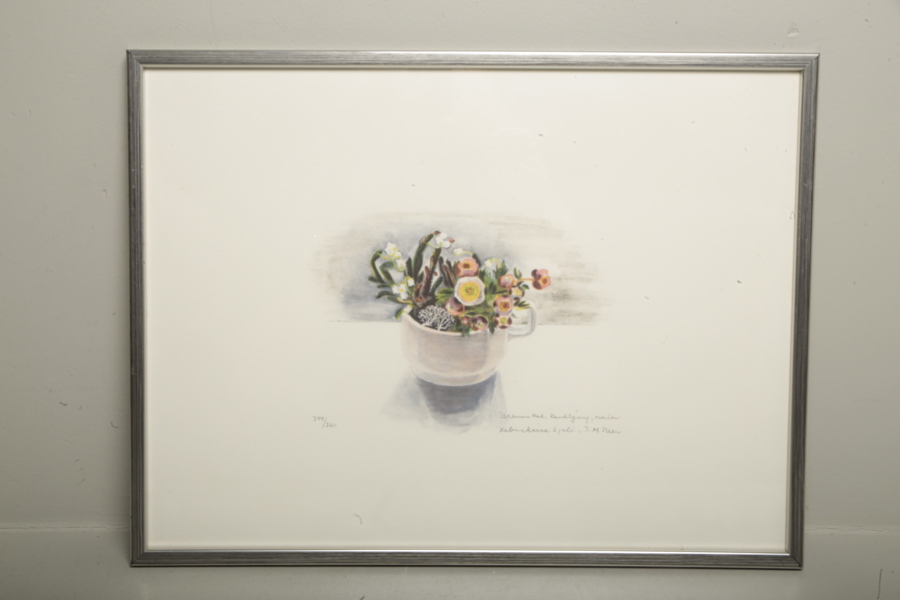 Ingegerd Möller färglitografi "Stilleben" signerad