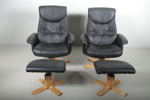 Fåtöljer med fotpall, 1 par