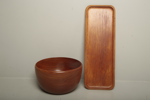Uppsala slöjd skål + bricka, teak