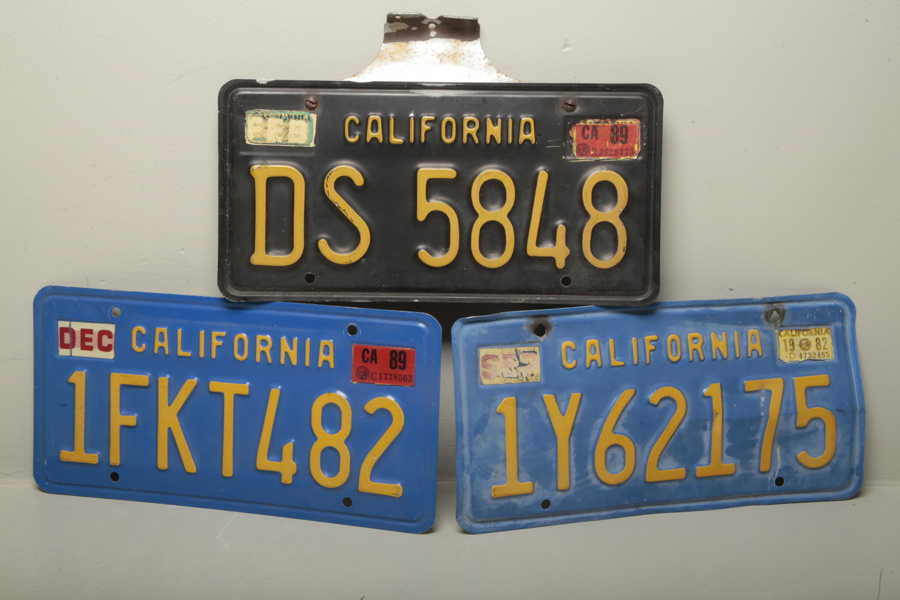 Registreringsskyltar plåt, 3 stycken