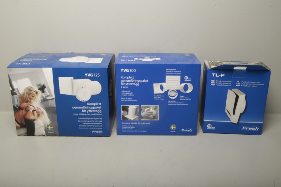'Fresh' Genomföringspaket för yttervägg & Ventil
