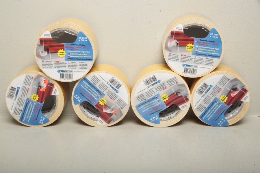 Dubbelhäftande vävtejp, 6-rullar