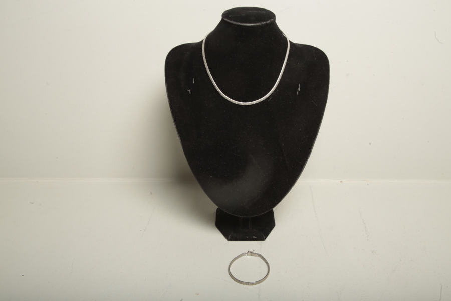 Halsband + armband silver