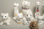 Parti figuriner "Katter" porslin