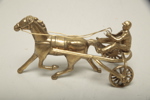 Figurin, mässing, 1900-tal, "Travhäst"