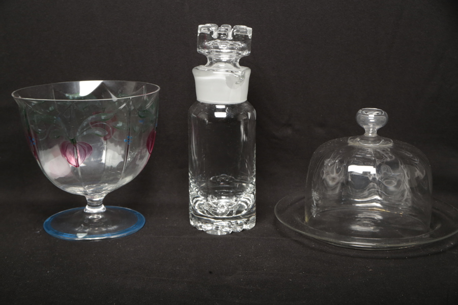 Orrefors skål, karaff & kupa