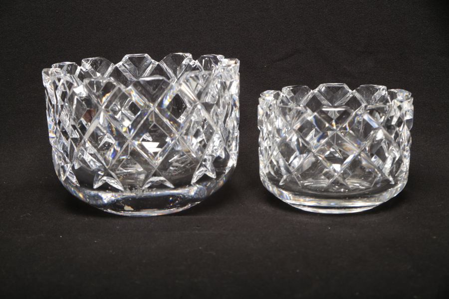 Orrefors kristallskålar 'Sofiero', 2st