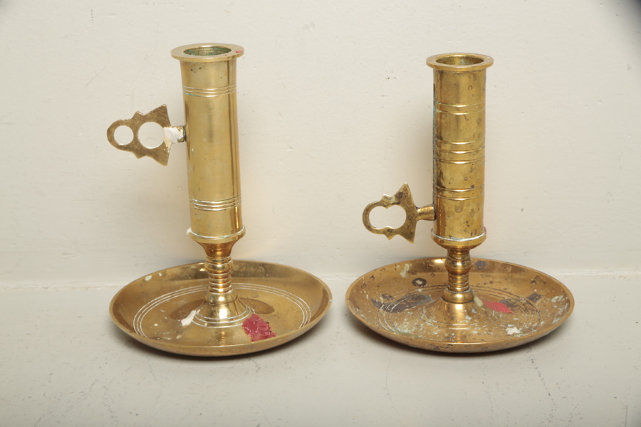 Ljusstakar i mässing, 1-par, 1800/1900-tal