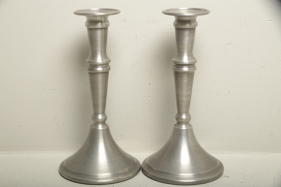 Ljusstakar i tenn, 1-par, 1900-tal