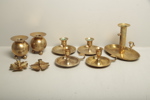 Mässingsparti, diverse ljusstakar, 9-delar