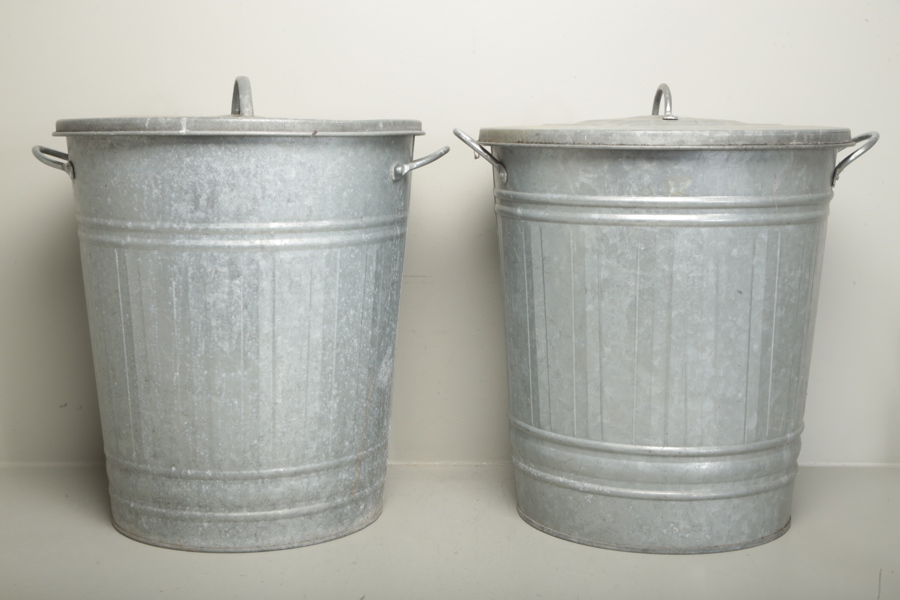 Zinktunnor med lock, 1-par 