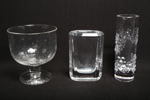 2st 'Skruf Edenfalk' vaser & 1st 'Pukeberg' skål