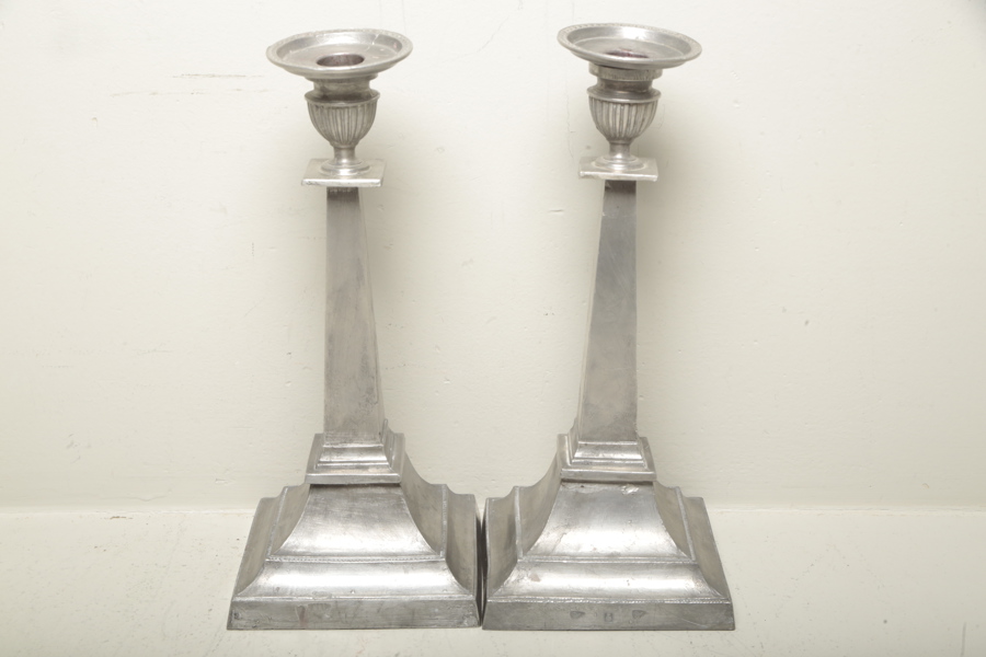 Tennljusstakar, 1-par, Stockholm Bernt Oskar Santesson 1844-1887