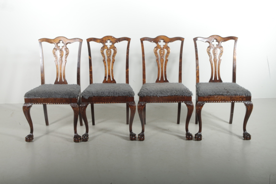 Stolar, 4st, "Chippendale", 1900-talets första hälft