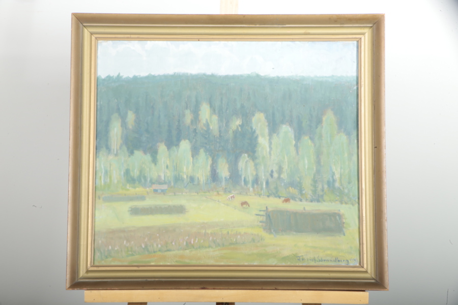 Fritiof Strandberg, olja på duk, "Motsols", Signerad: 1941