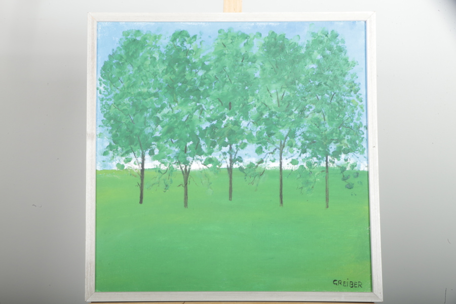 Greiber, olja på duk, "Grönalle", signerad 