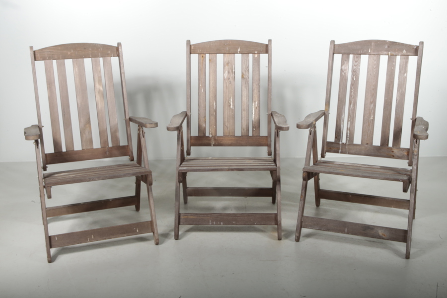 Trädgårdsstolar, 3st, hopfällbara 