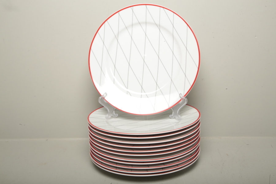 Gustavsberg tallrikar, 12st, "Fashion Grid Red"