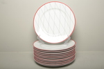 Gustavsberg tallrikar, 12st, "Fashion Grid Red"