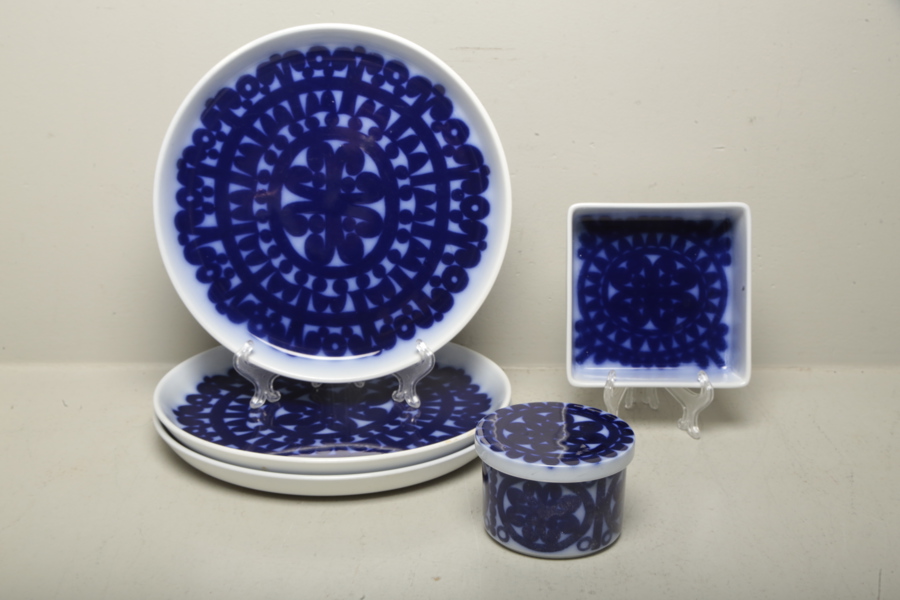 Stig Lindberg, Gustavsberg "Blå Husar", 5-delar 