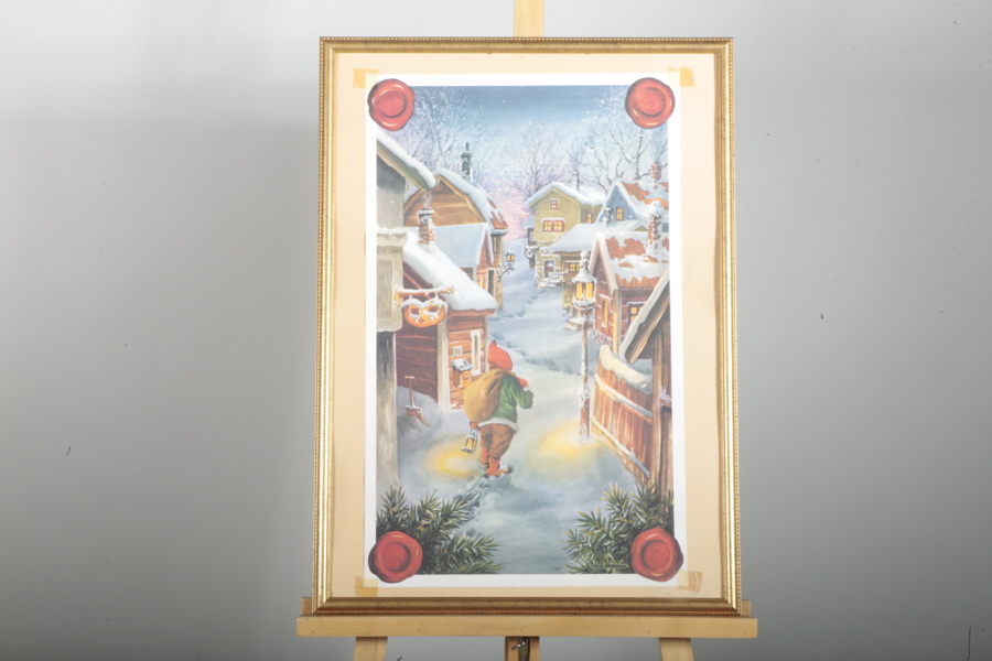 Erik Forssman, tryckt bonad- 'julmotiv'