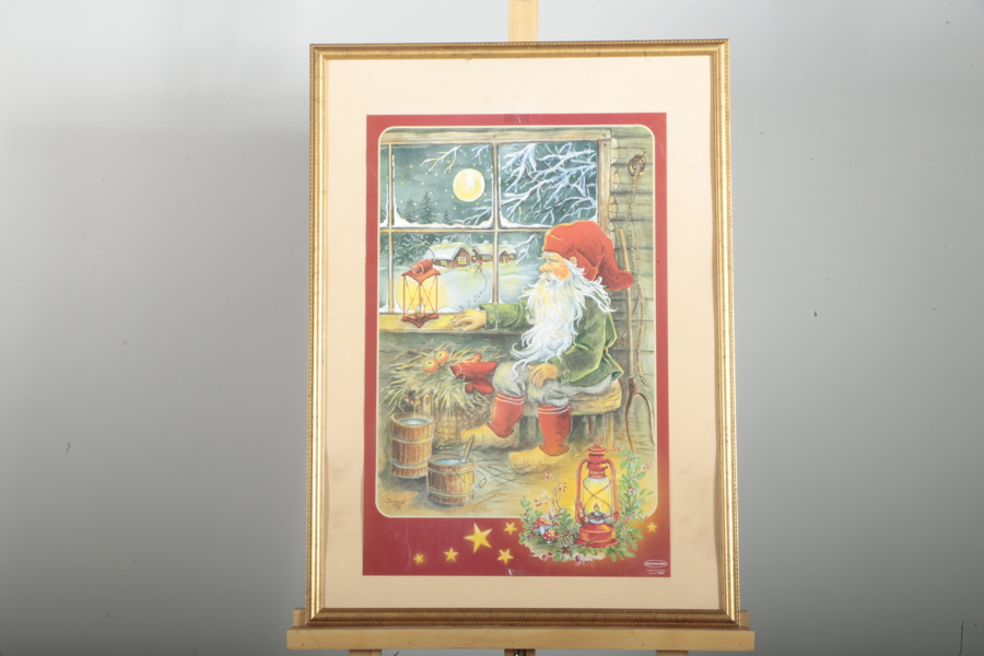 Ingrid Elf, tryckt bonad- 'julmotiv'