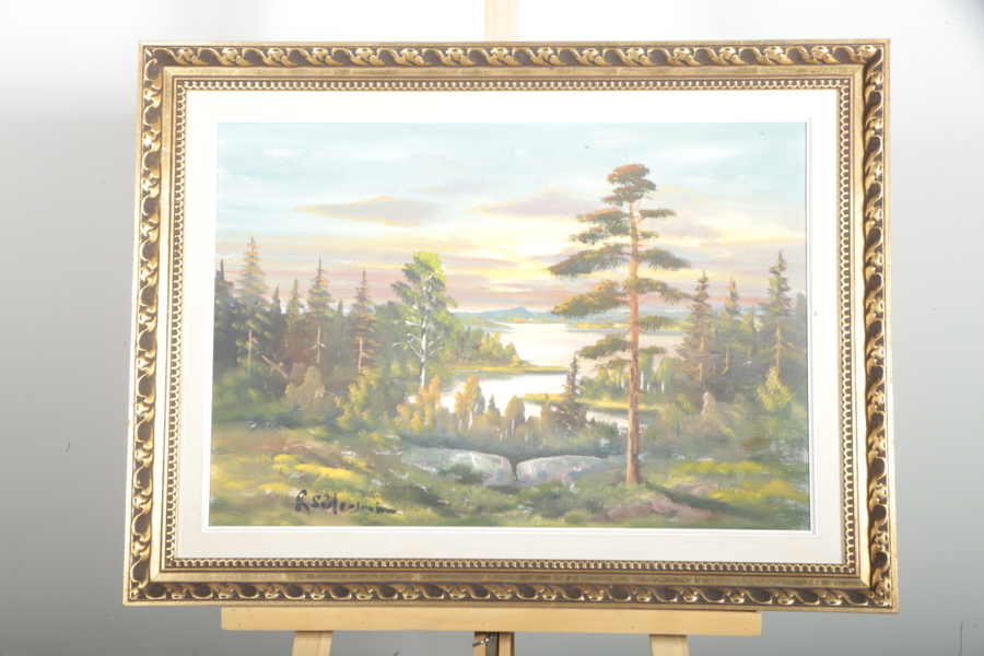 olja på duk, okänd konstnär, signerad 