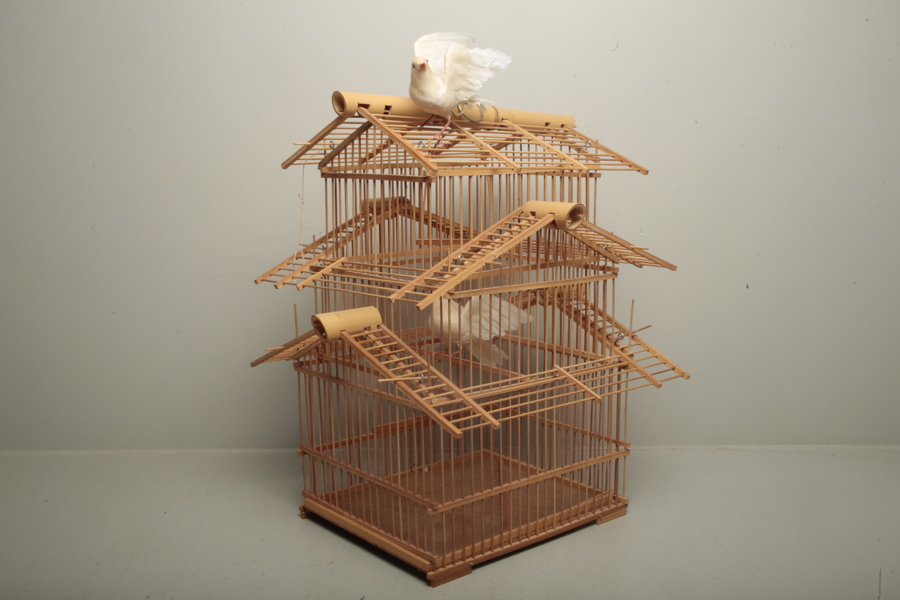 Fågelbur, trä