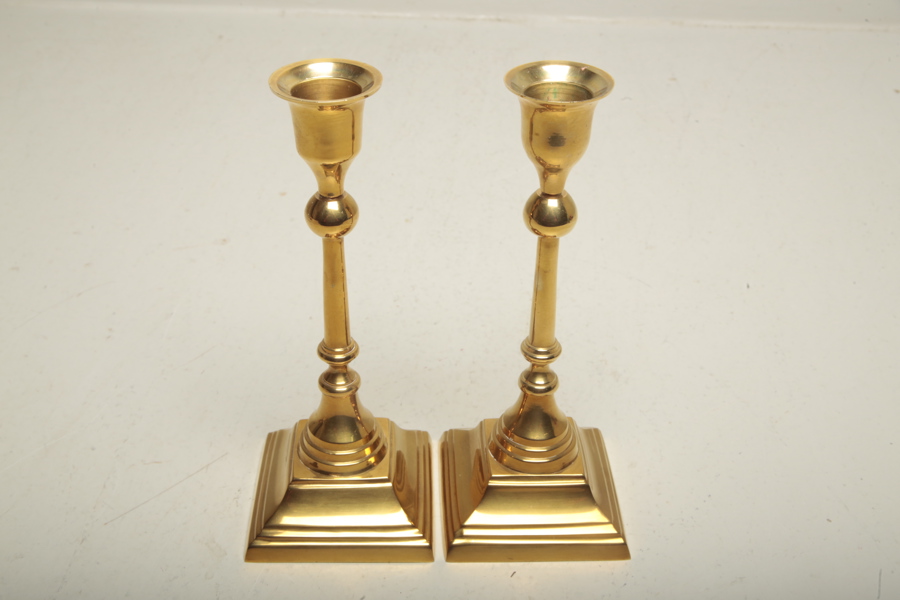 Ljusstakar i mässing, 1-par, 1900-tal