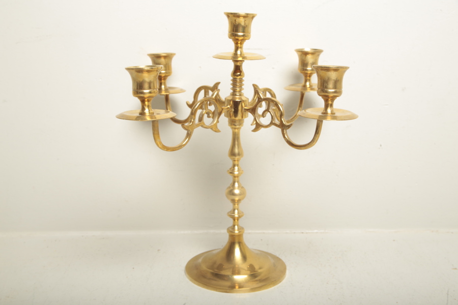 Kandelaber i mässing, 1900-tal 