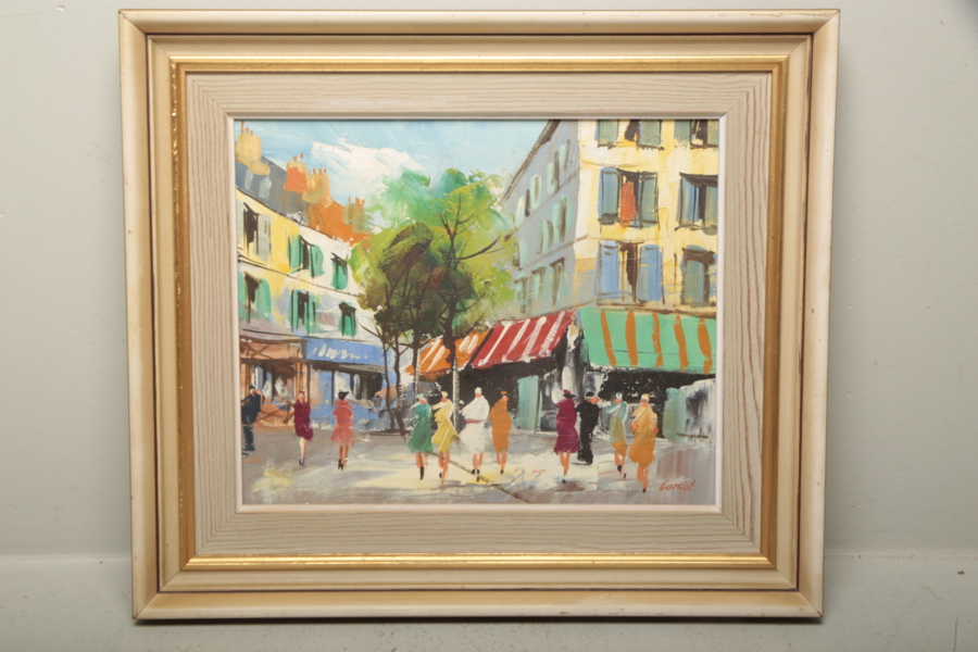 Olja på duk "Stadsmiljö", Signerad: Cordet 