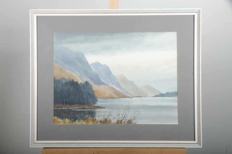 Akvarell, Signerad: Edwin Greig Hall 