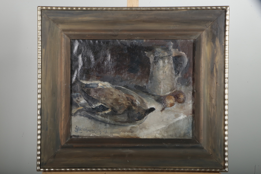 Olja på duk "Stilleben", Åke Johansson, signerad-18